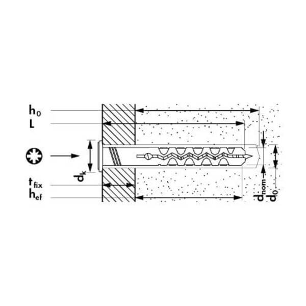 Дюбель-цвях MNA-Z з циліндричним бортиком 6x40/10 Mungo 1122604Z