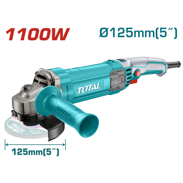 УШМ TOTAL TG11012556 угловая, 1100Вт, 125мм, 12000об/мин.