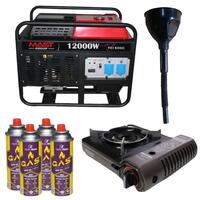 Бензиновый генератор MAST GROUP YH15000 + газовая плитка Orcamp CK-505 + электрический обогреватель Gardyer