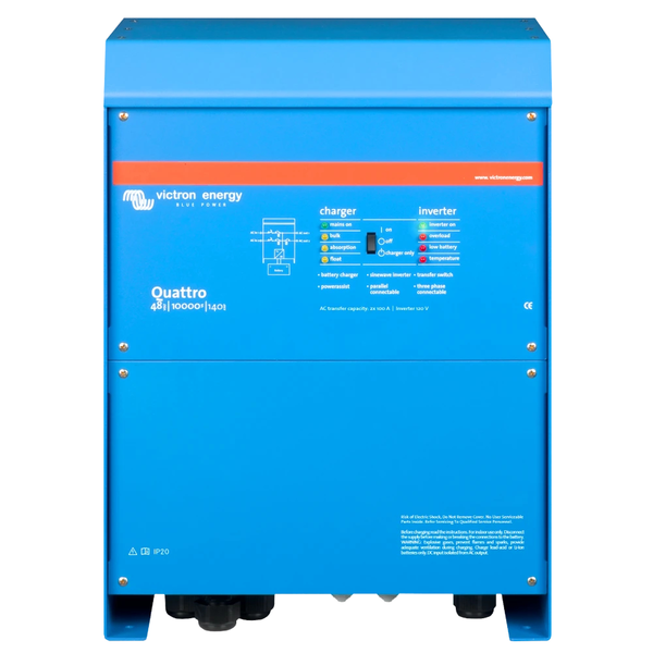 Інвертор VictronEnergy Quattro 48/10000/140-100/100 однофазний чиста синусоїда