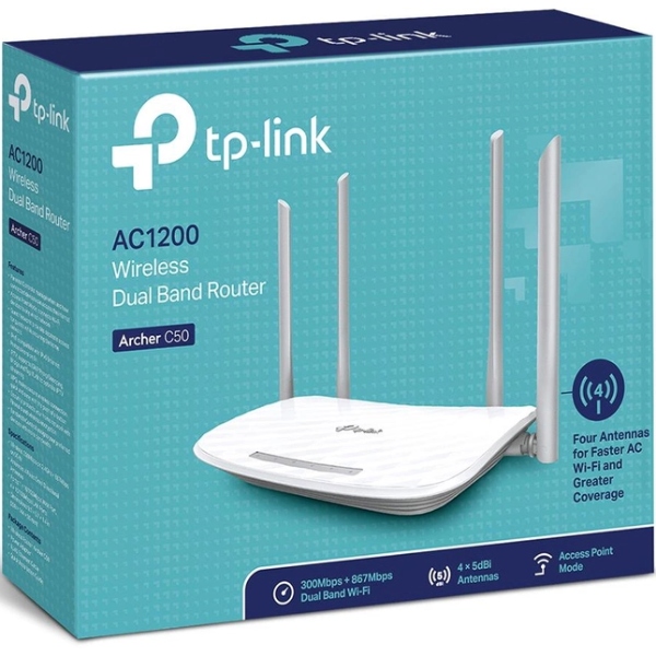Маршрутизатор TP-Link EC220-F5, Wi-Fi 5-го поколения, 300 Мбит/с на 2,4 ГГц + 867 Мбит/с на 5 ГГц.