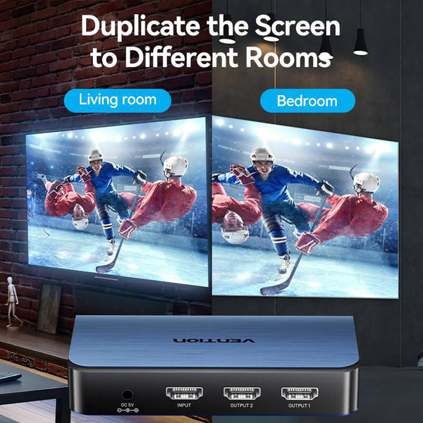 Сплітер HDMI  Blue Aluminum Alloy Vention AKEL0-EU