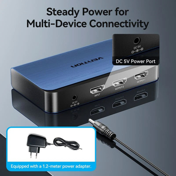 Сплітер HDMI  Blue Aluminum Alloy Vention AKEL0-EU