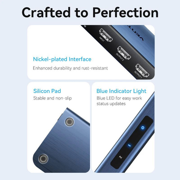Сплітер HDMI  Blue Aluminum Alloy Vention AKEL0-EU