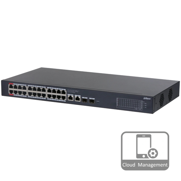 Комутатор 24 порти керований Dahua DH-CS4228-24GT-240 PoE