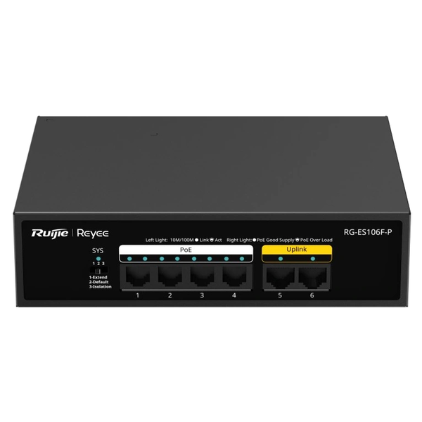 Комутатор 6-портовий 10/100Мб некерований PoE