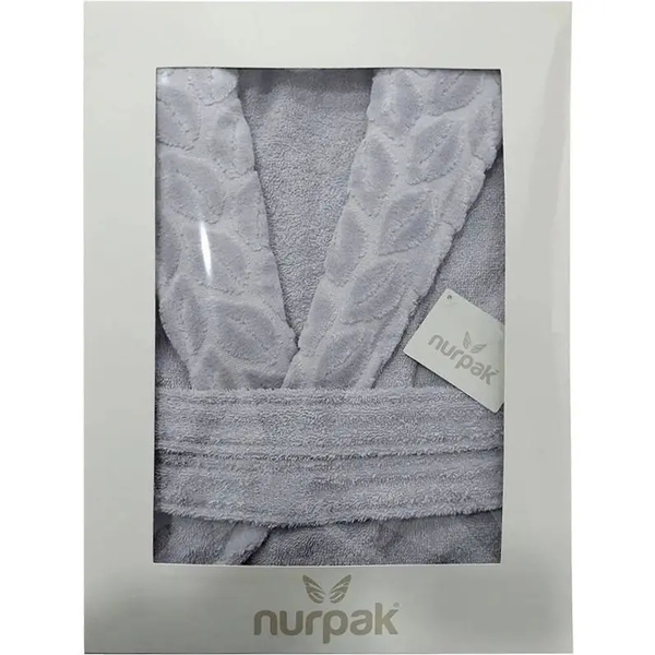 Текстиль банний SOHO Халат банний розмір S/M бавовна 100% Leaves Gray