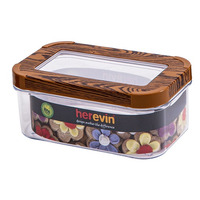 Контейнер пл. HEREVIN WOOD Transparent Lid 0.6 л (161211-003)
