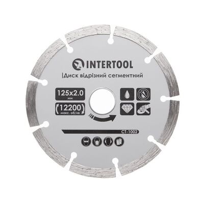 Диск відрізний сегментний алмазний, 125мм, 16-18% INTERTOOL CT-1002