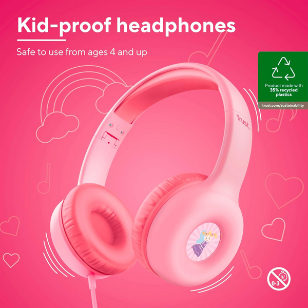 Навушники Trust Nouna Kids Headphones Mic Pink (25277_TRUST)