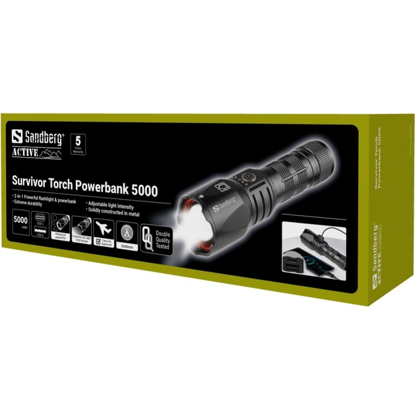 Ліхтар Sandberg Survivor Torch Powerbank XHP160LED 420-89