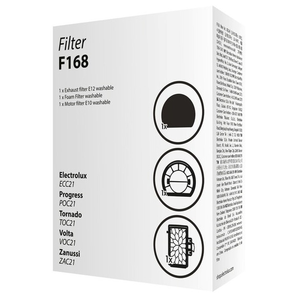 Набір фільтрів F168 для пилососу Electrolux ECC21-2IW, Electrolux ECC21-4SB, 9009232126