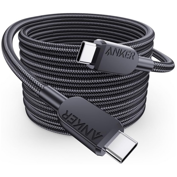 КабельANKER 310 USB-C to USB-C - 1.8m 240W Nylon (Чорний)