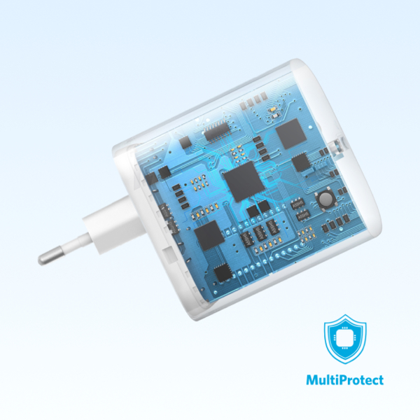 Мережевий зарядний пристрій Anker PowerPort 312 White, 20 W USB Type-C (B2347G21) + кабель USB Type-C