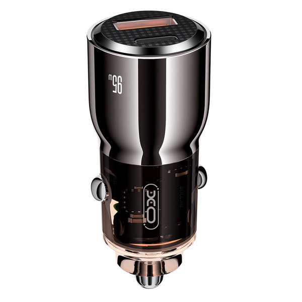 Автомобільний зарядний пристрій XO CC58 95W Car Charger Type-C PD 65W + USB-A 30W (Сірий)