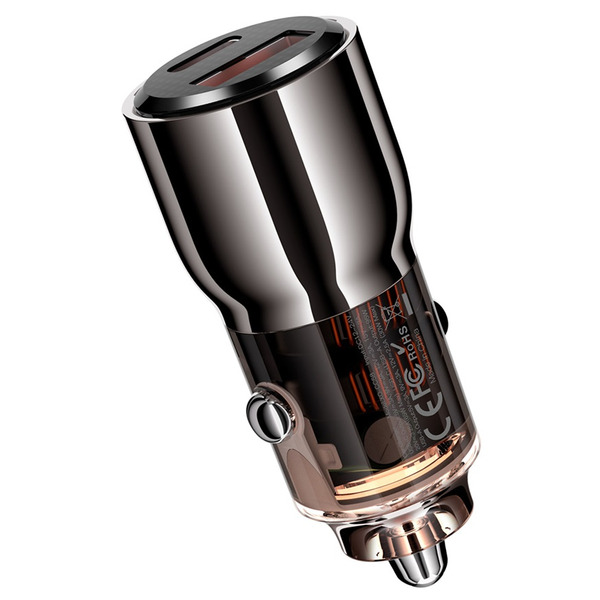 Автомобільний зарядний пристрій XO CC58 95W Car Charger Type-C PD 65W + USB-A 30W (Сірий)