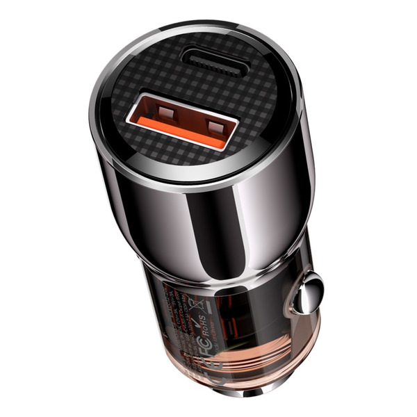 Автомобільний зарядний пристрій XO CC58 95W Car Charger Type-C PD 65W + USB-A 30W (Сірий)