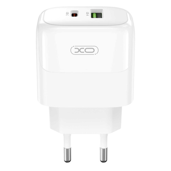 Мережева зарядка XO L138 - 30W PD USB-C &amp; 18W QC USB-A (Білий)