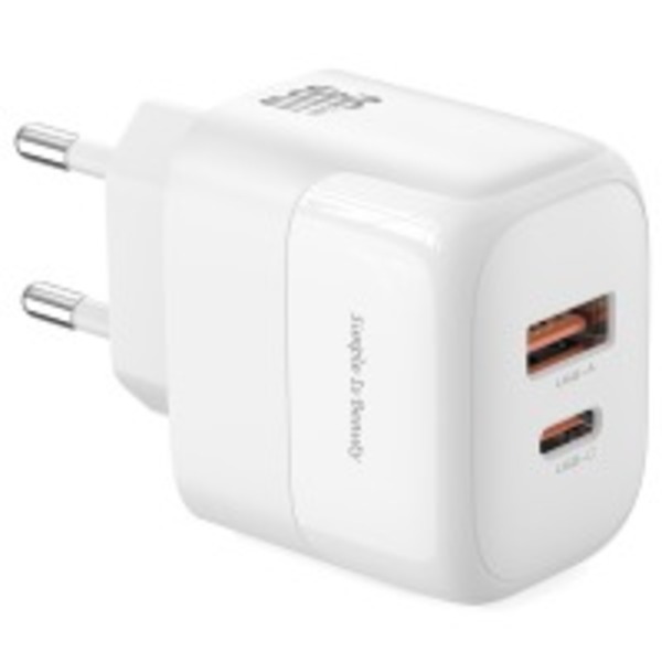 Мережева зарядка XO L138 - 30W PD USB-C &amp; 18W QC USB-A (Білий)