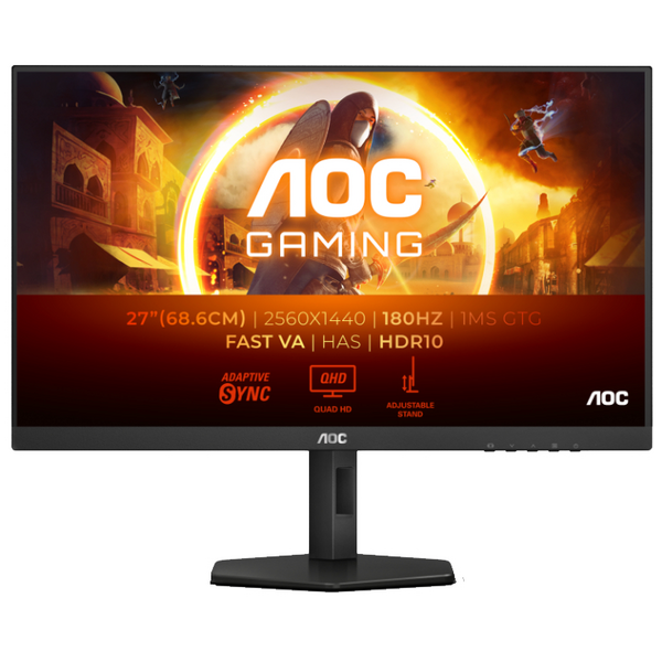 Монiтор TFT AOC 27 Q27G4XN VA QHD 300nit 180Hz 2*HDMI DP Pivot Black