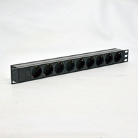 Фільтр мережевий 220В, 9 розеток, 19", 1U, 10А, чорний, Kingda