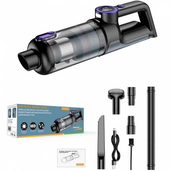 Беспроводний автомобільний пилосос Aspiring Windstorm 1 Brushless 15000 kPa (WIN23S15)