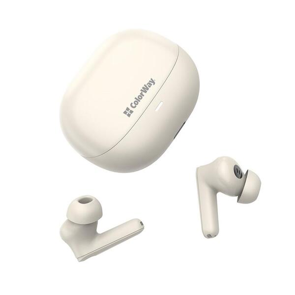 Bluetooth-гарнитура СolorWay Slim TWS-1 Earbuds Long Life Beige (CW-TWS1BE)