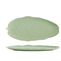 Блюдо Limited Edition LEAF GREEN GOLD / 30x16.8 см /овальне (B010789)