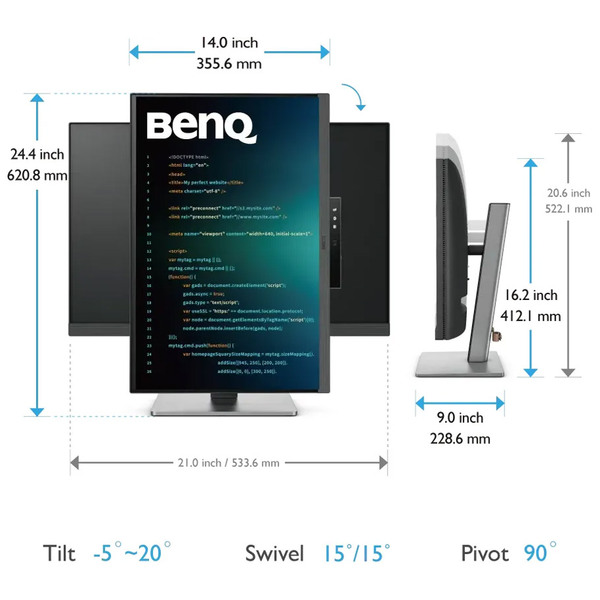 Монітор BENQ RD240Q (9H.LLXLA.TBE)