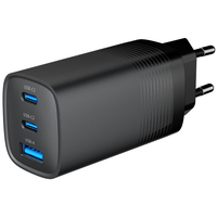 Мережевий зарядний пристрій Gembird TA-UC-PDQC65-01-BK 1xUSB-A (QC3.0 27W)+2xType-C (PD 65W)