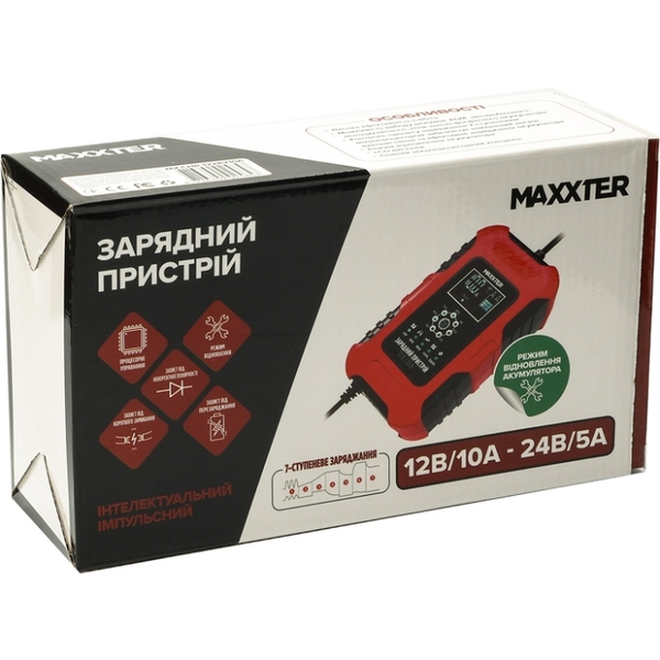 Зарядное устройство для Maxxter MX-CHR-1224V10A для АКБ 12-24В, 10А