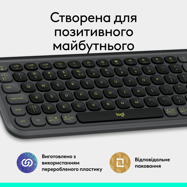 Клавiатура Logitech Pop Icon Keys Graphite 920-013157