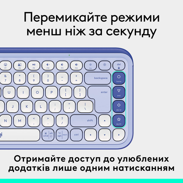 Клавiатура Logitech Pop Icon Keys Lilac 920-013074