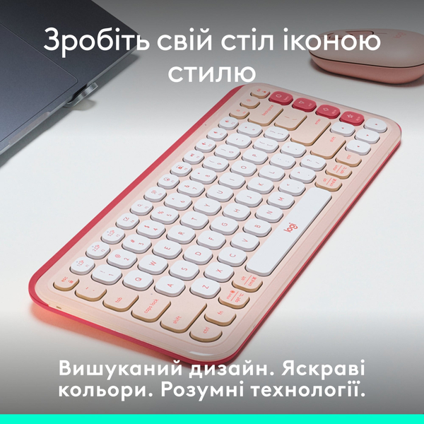 Клавiатура Logitech Pop Icon Keys Rose 920-013073