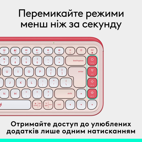 Клавiатура Logitech Pop Icon Keys Rose 920-013073