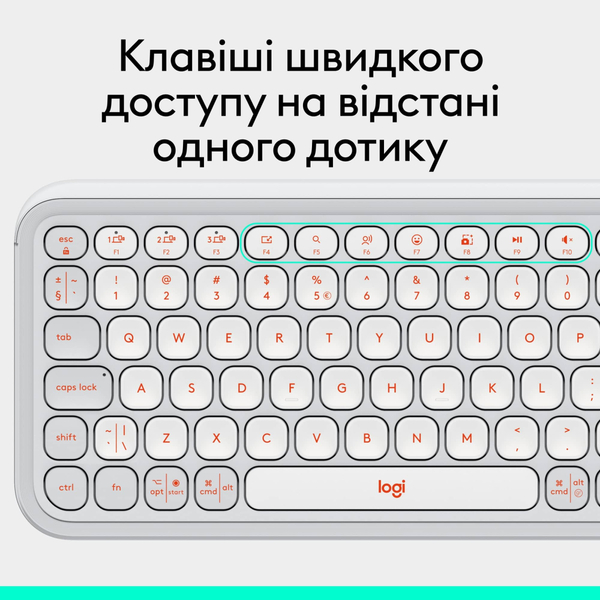 Клавiатура Logitech Pop Icon Keys Off White 920-013072