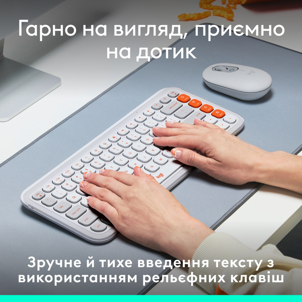 Клавiатура Logitech Pop Icon Keys Off White 920-013072