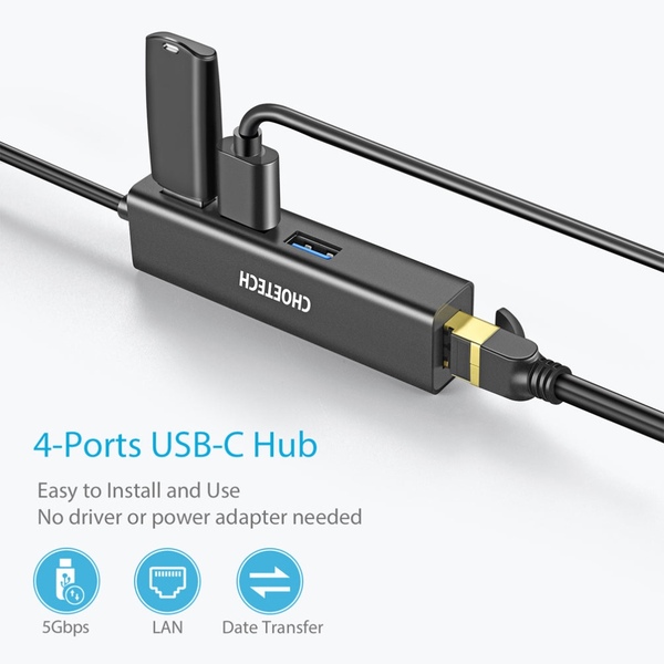 USB-Хаб Choetech USB HUB-U02-BK
