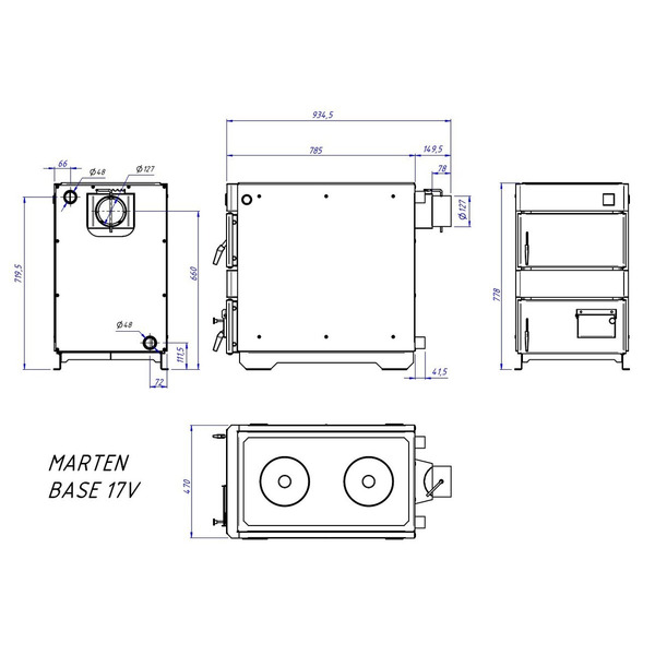 Твердопаливний котел Marten Base MB-17v