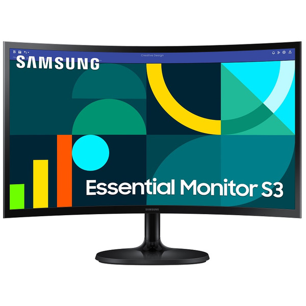 Монiтор Samsung 24 Essential S3 LS24D360 (LS24D360GAIXCI) VA Black Curved 100Hz