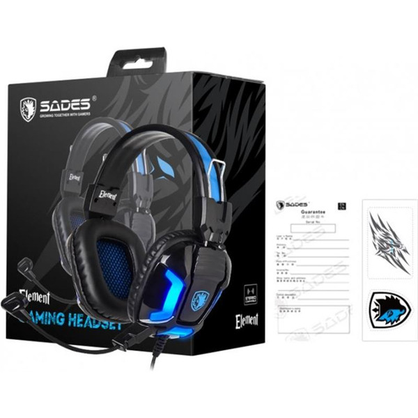 Гарнитура Sades SA-702 Element Black/Blue (sa702bl)