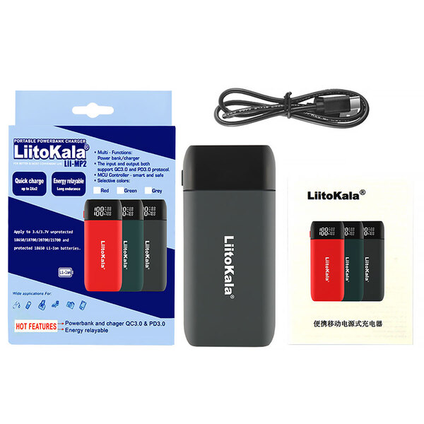 Внешний аккумулятор (Power Bank) LiitoKala Lii-MP2, QC3.0&PD3.0, без АКБ, Дисплей