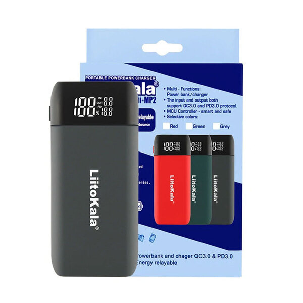 Внешний аккумулятор (Power Bank) LiitoKala Lii-MP2, QC3.0&PD3.0, без АКБ, Дисплей