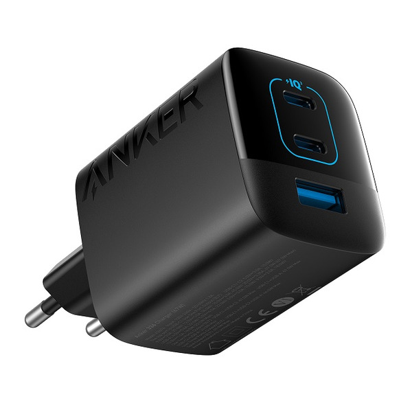 Сетевое зарядное устройство Anker PowerPort 336 Black, 67 W, 2xUSB Type-C, USB (A2674G11)