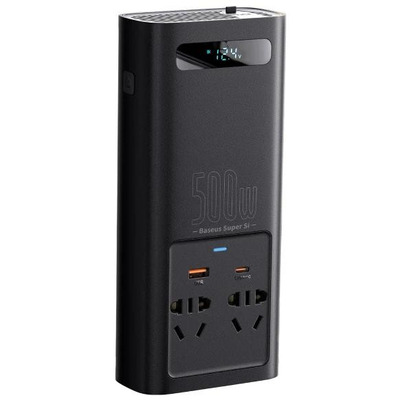 Автомобільний інвертор Baseus Super Si Power Inverter 500W (220V CN/EU ) Black