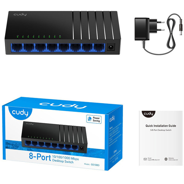 Комутатор Cudy GS108D, 8-Port Gigabit Desktop  Switch
