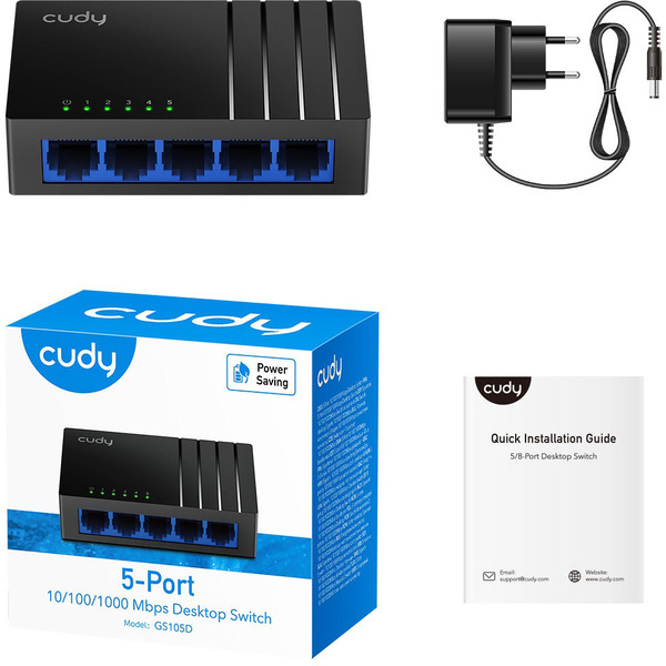Комутатор Cudy GS105D, 5-Port Gigabit Desktop  Switch
