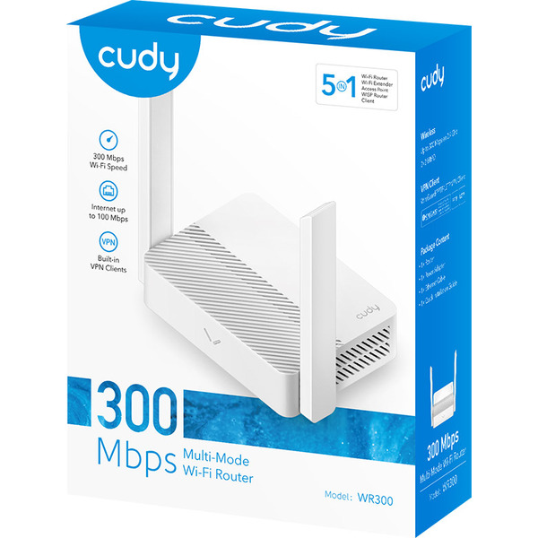 Бездротовий маршрутизатор (роутер) Cudy WR300, N300 Wi-Fi Router