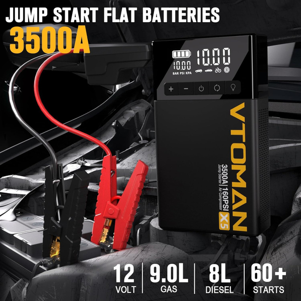 Автомобильное портативное устройство Vtoman Jump Starter X5 3500A с компрессором 160 PSI 59.2 Вт·ч (X5_Vtoman)