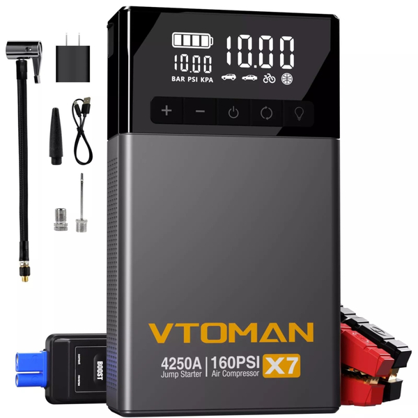 Jump Starter X7 4250A з компресором 150PSI та акумулятором 88.8Wh від Vtoman